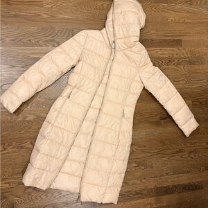 Motivi Light Beige Hooded Puffer Jacket